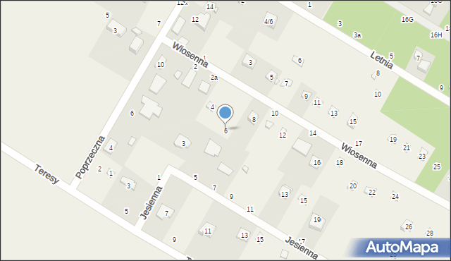 Rosanów, Wiosenna, 6, mapa Rosanów