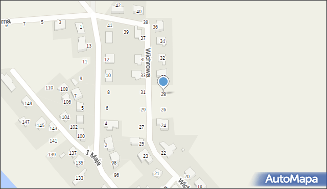 Rosnówko, Wichrowa, 28, mapa Rosnówko