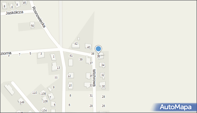 Rosnówko, Wichrowa, 36, mapa Rosnówko