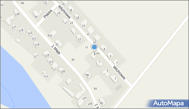 Rosnówko, Wichrowa, 9, mapa Rosnówko