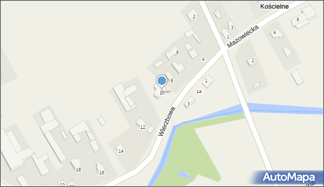 Rosochate Kościelne, Wierzbowa, 10, mapa Rosochate Kościelne
