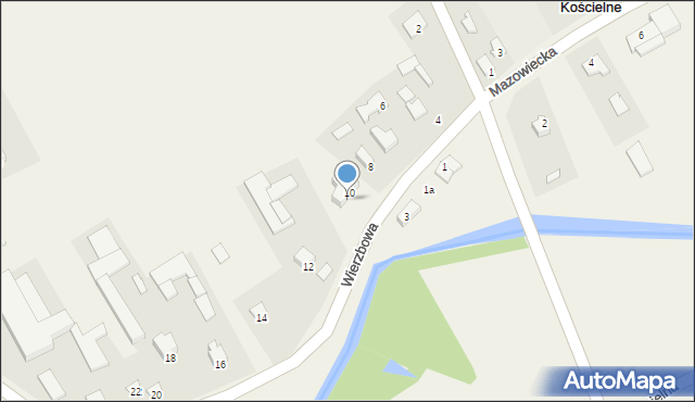 Rosochate Kościelne, Wierzbowa, 10A, mapa Rosochate Kościelne