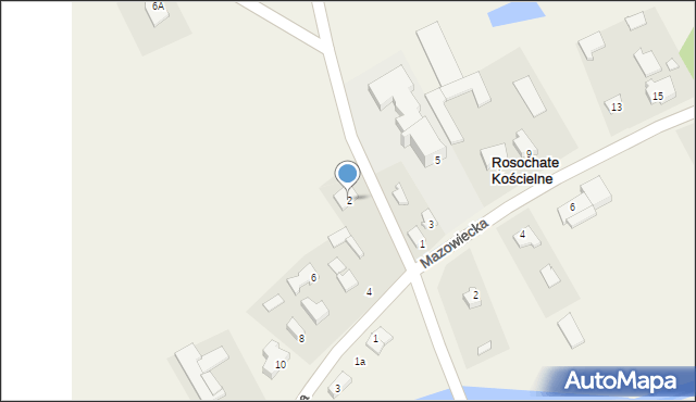Rosochate Kościelne, Wierzbowa, 2, mapa Rosochate Kościelne