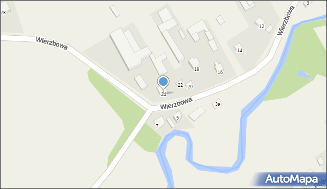 Rosochate Kościelne, Wierzbowa, 24, mapa Rosochate Kościelne