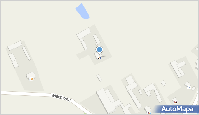 Rosochate Kościelne, Wierzbowa, 26, mapa Rosochate Kościelne