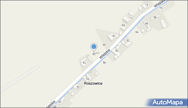 Roszowice, Wiejska, 63, mapa Roszowice
