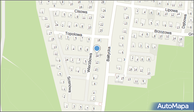 Rowy, Wierzbowa, 14, mapa Rowy