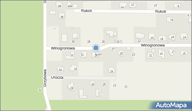 Rozalin, Winogronowa, 29, mapa Rozalin