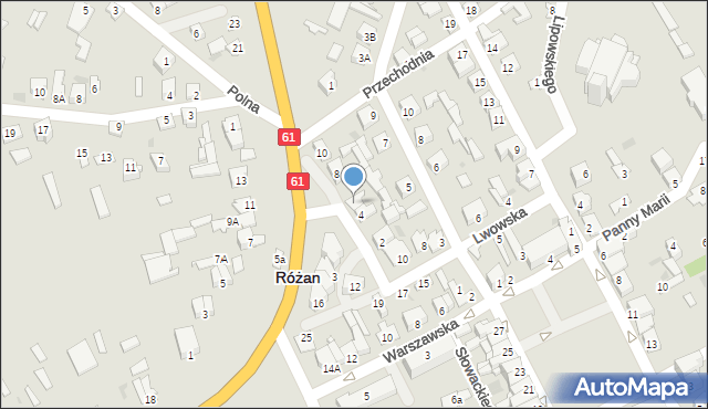 Różan, Wileńska, 6, mapa Różan