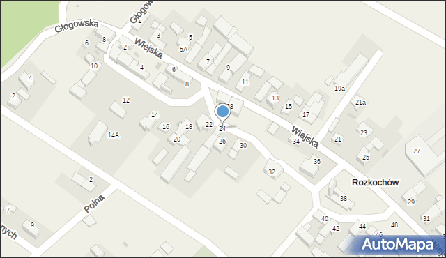 Rozkochów, Wiejska, 24, mapa Rozkochów