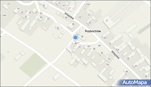 Rozkochów, Wiejska, 40, mapa Rozkochów