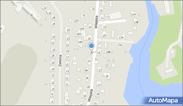 Ruciane-Nida, Wiejska, 20, mapa Ruciane-Nida