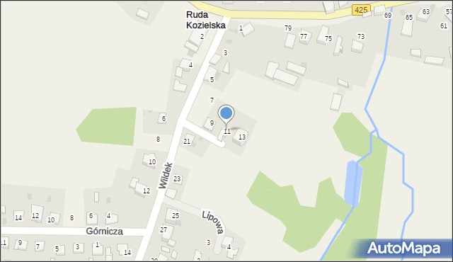 Ruda Kozielska, Wildek, 11, mapa Ruda Kozielska