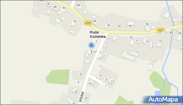 Ruda Kozielska, Wildek, 4, mapa Ruda Kozielska