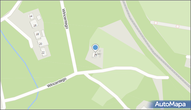 Ruda Śląska, Wincentego, 25, mapa Rudy Śląskiej