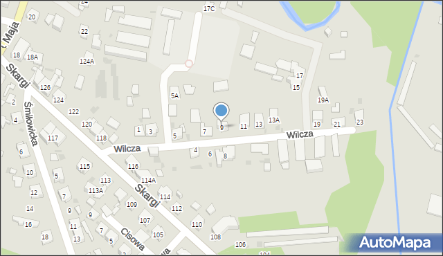 Ruda Śląska, Wilcza, 9, mapa Rudy Śląskiej