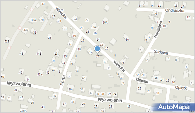 Ruda Śląska, Wirecka, 15, mapa Rudy Śląskiej