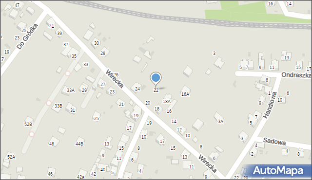 Ruda Śląska, Wirecka, 22, mapa Rudy Śląskiej