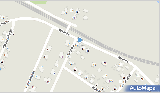 Ruda Śląska, Wirecka, 59, mapa Rudy Śląskiej