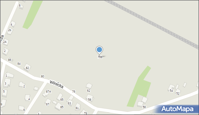Ruda Śląska, Wirecka, 70b, mapa Rudy Śląskiej