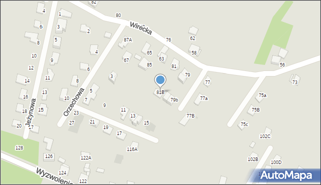 Ruda Śląska, Wirecka, 81B, mapa Rudy Śląskiej