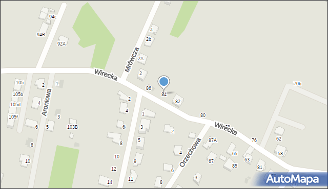 Ruda Śląska, Wirecka, 84, mapa Rudy Śląskiej