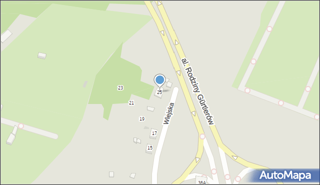 Ruda Śląska, Wiejska, 25, mapa Rudy Śląskiej