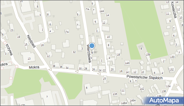 Ruda Śląska, Wierzbowa, 6, mapa Rudy Śląskiej