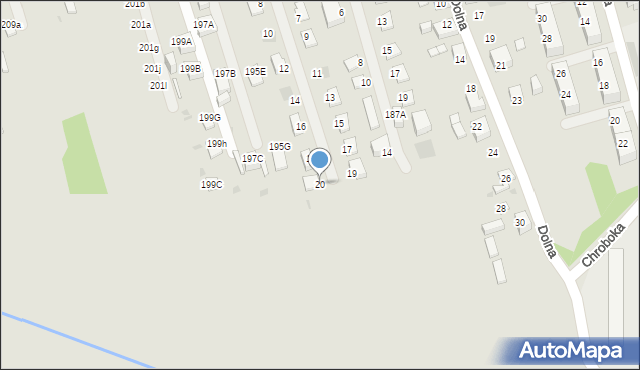 Ruda Śląska, Wiosenna, 20, mapa Rudy Śląskiej