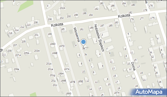 Ruda Śląska, Wiosenna, 3a, mapa Rudy Śląskiej