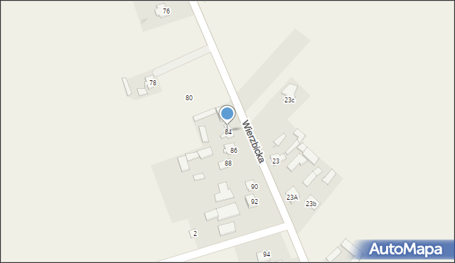 Ruda Wielka, Wierzbicka, 84, mapa Ruda Wielka