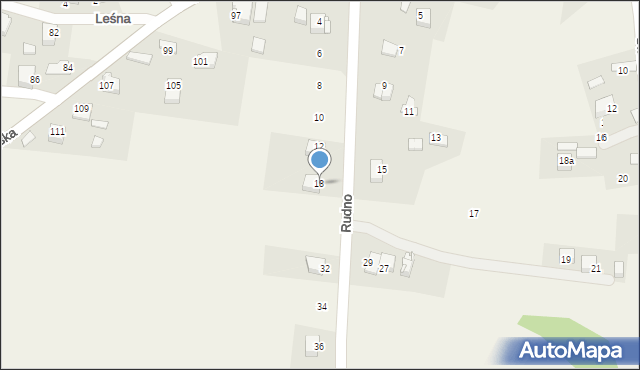 Rudno, Widokowa, 18, mapa Rudno