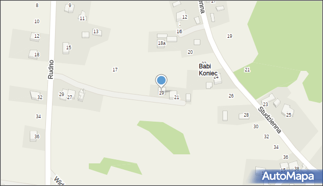 Rudno, Widokowa, 19, mapa Rudno