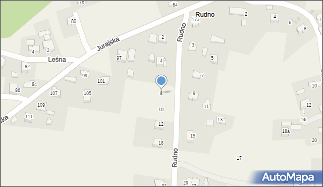 Rudno, Widokowa, 8, mapa Rudno