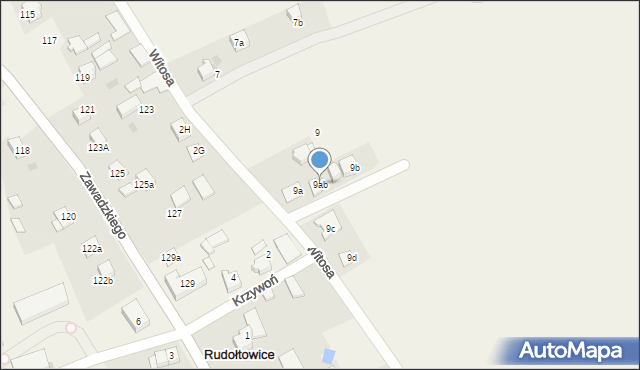 Rudołtowice, Witosa Wincentego, 9ab, mapa Rudołtowice