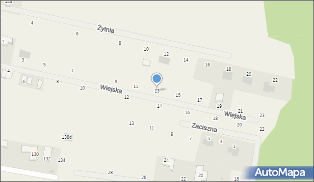 Rurzyca, Wiejska, 13, mapa Rurzyca