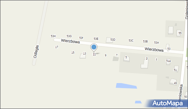 Rurzyca, Wierzbowa, 11, mapa Rurzyca