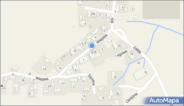 Rusocice, Wiejska, 5, mapa Rusocice