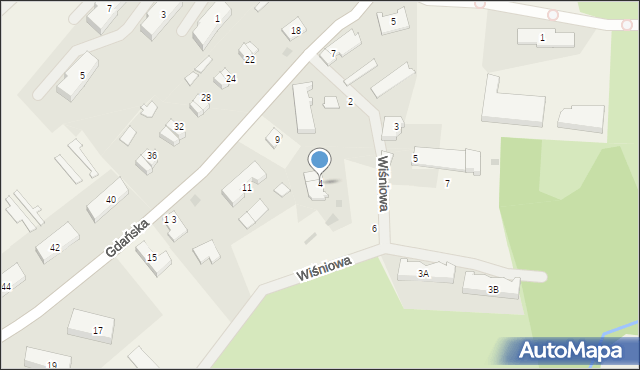 Rusocin, Wiśniowa, 4, mapa Rusocin