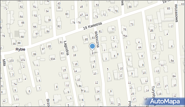 Rybie, Widoczna, 4, mapa Rybie