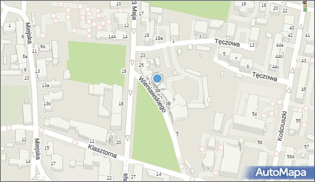 Rybnik, Wieniawskiego Henryka, 3A, mapa Rybnika