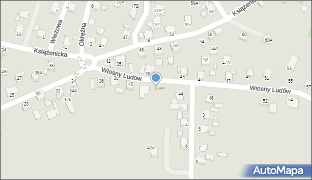 Rybnik, Wiosny Ludów, 42, mapa Rybnika