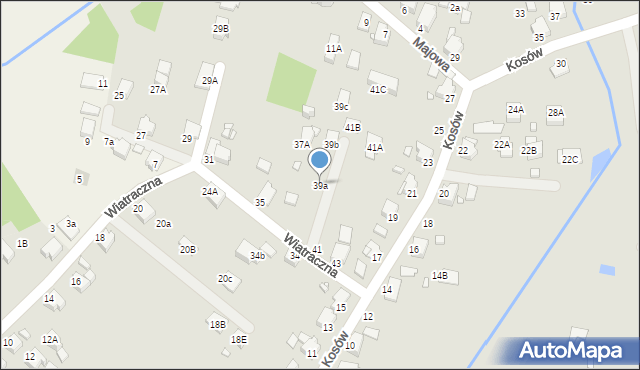 Rybnik, Wiatraczna, 39a, mapa Rybnika