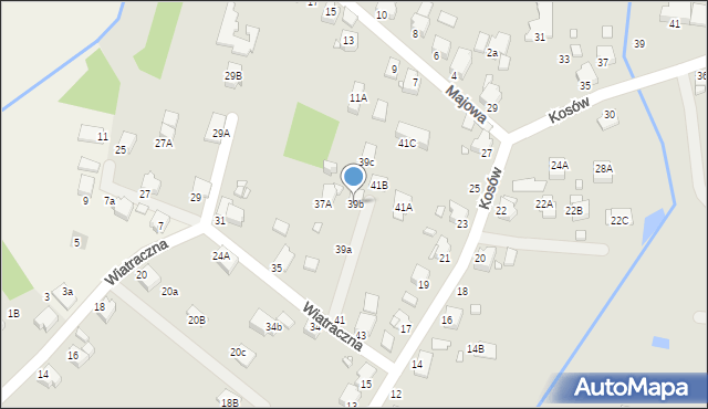 Rybnik, Wiatraczna, 39b, mapa Rybnika