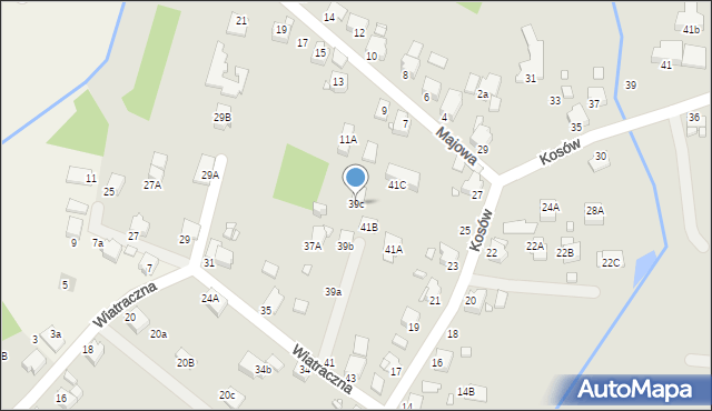 Rybnik, Wiatraczna, 39c, mapa Rybnika