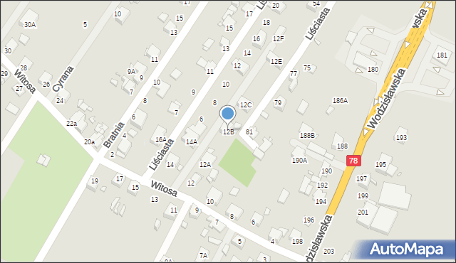 Rybnik, Witosa Wincentego, 12B, mapa Rybnika