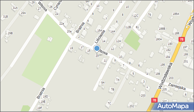 Rybnik, Witosa Wincentego, 13, mapa Rybnika