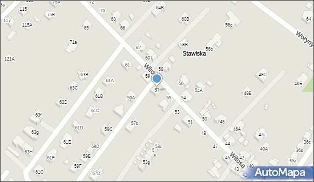 Rybnik, Witosa Wincentego, 57, mapa Rybnika