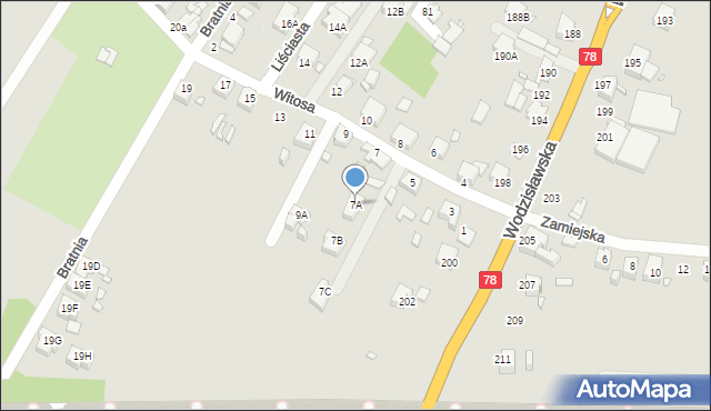 Rybnik, Witosa Wincentego, 7A, mapa Rybnika