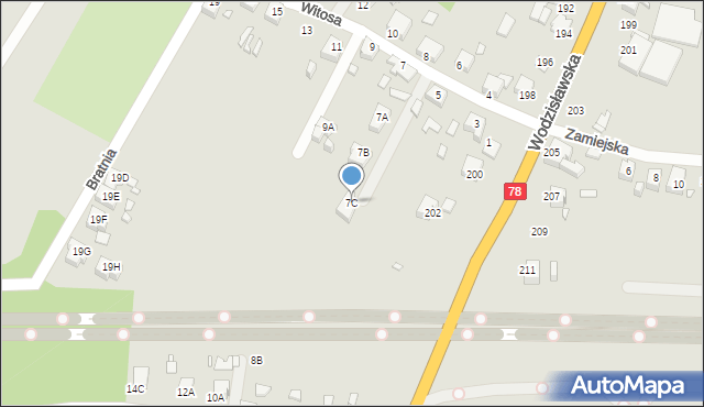 Rybnik, Witosa Wincentego, 7C, mapa Rybnika